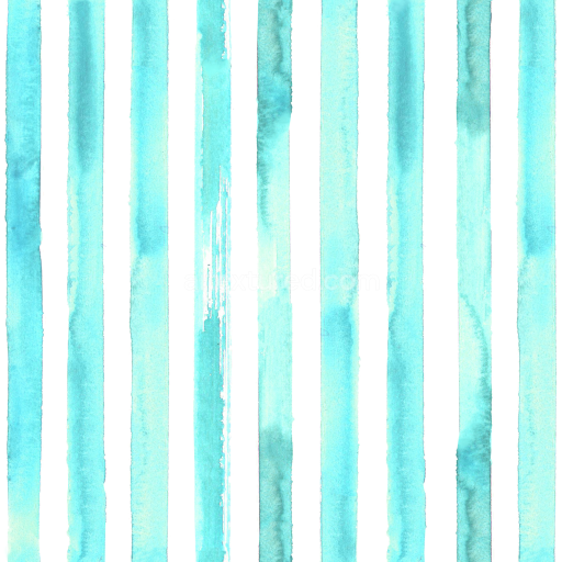 Seamless 3D PBR Texture of Soft Blue Watercolor Stripes on White Background