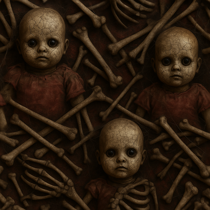 Creepy Doll Old Doll Face Surface For Halloween Horror Props seamless PBR texture preview