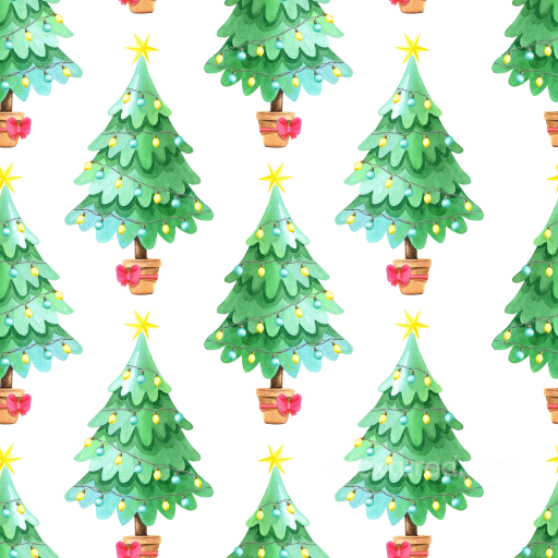 Watercolor Christmas Tree Digital Paper Texture with Festive Lights seamless All Christmas Digital paper PBR texture