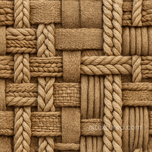 Braided Twisted Woven Basket Fiber Surface seamless Tactile PBR texture