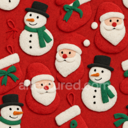 seamless Seamless 3d texture pbr 8k snowman texture felt fabric felt santa christmas stocking red ribbon texture 8k free download PBR