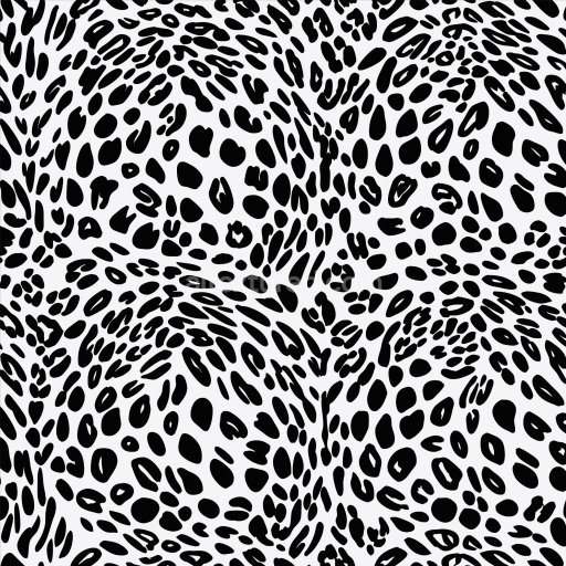 Seamless 3D PBR Texture Featuring Black and White Leopard Print Pattern