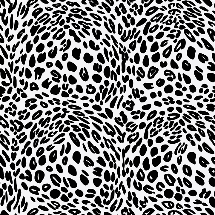 Leopard Print Fabric in Black and White Pattern seamless PBR texture preview