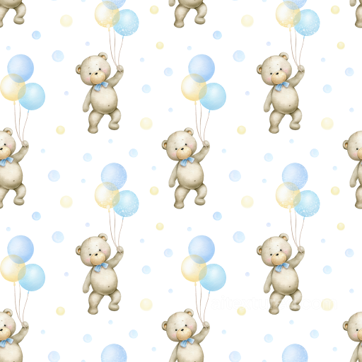 Featuring Baby Boy Teddy Bears with Balloons seamless Baby Boy  PBR texture