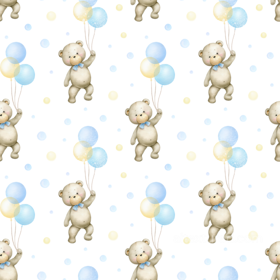 Featuring Baby Boy Teddy Bears with Balloons Baby Boy texture preview