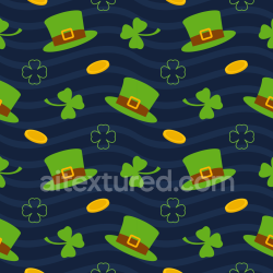seamless Seamless 3D PBR Texture with St Patrick's Hat, Shamrocks, and Gold Coins Pattern texture 8k free download PBR
