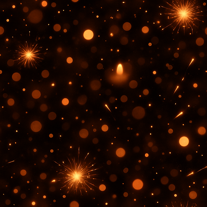 Glowing Embers Firework Bursts Warm Candlelight seamless PBR texture preview