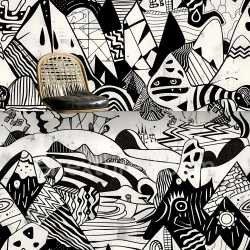 seamless Seamless Black and White Abstract Graffiti 3D PBR Texture with Urban Patterns texture 8k free download PBR