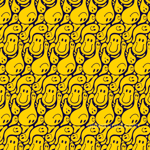 Happy Face Pattern Texture of Yellow Happy Face Cartoon Pattern seamless Happy Face pattern PBR texture