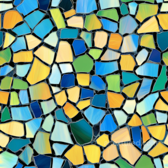Mosaic PBR Texture Featuring Vibrant Colorful Glass Tiles with Irregular Shapes Mosaic texture preview