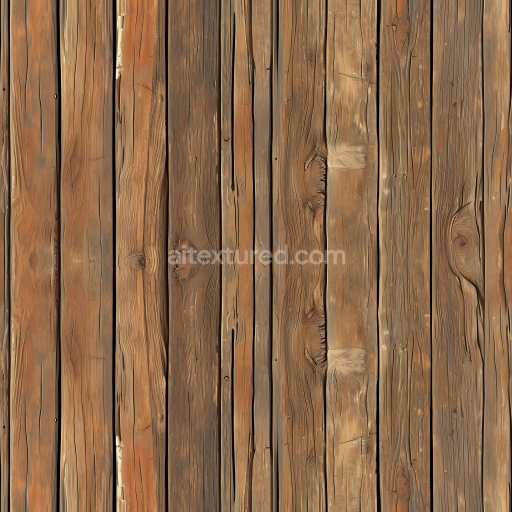Seamless 3D PBR Texture of Rustic Weathered Wood Planks with Knots and Cracks