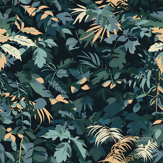Jungle Camouflage Texture with Leafy Organic Foliage Design Color Camouflage texture preview