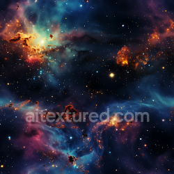 seamless Seamless 3D Space PBR Texture Featuring Vivid Nebula Clouds and Starfield texture 8k free download PBR