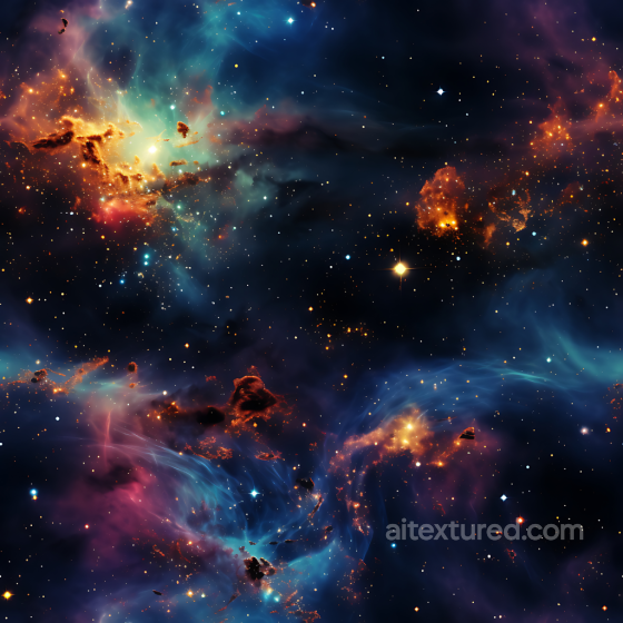 Space PBR Texture Featuring Vivid Nebula Clouds and Starfield Star, space, planets texture preview