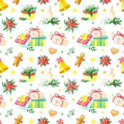 seamless Seamless 3D PBR Christmas Digital Paper Texture Featuring Festive Gifts and Holiday Icons texture 8k free download PBR