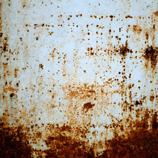 Seamless 3D PBR Rusty Metal Texture with Corrosion Holes and Patina Details