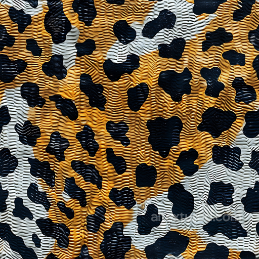 Leopard-Style Camouflage PBR Texture with Raised Rippled Surface seamless Color Camouflage PBR texture