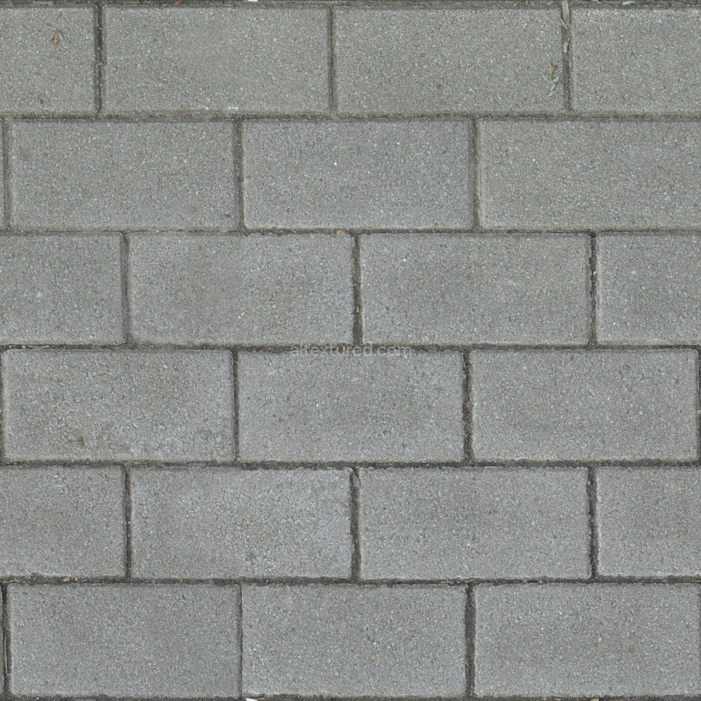 Seamless paving stones PBR texture in gray color