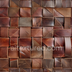 seamless Seamless 3D Woven Patchwork Brown Leather PBR Texture with Varied Grain and Wear texture 8k free download PBR