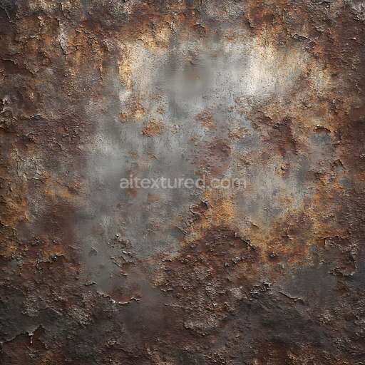 Seamless 3D Rusty Metal Cracked & Peeling PBR Texture with Rich Corrosion and Surface Erosion