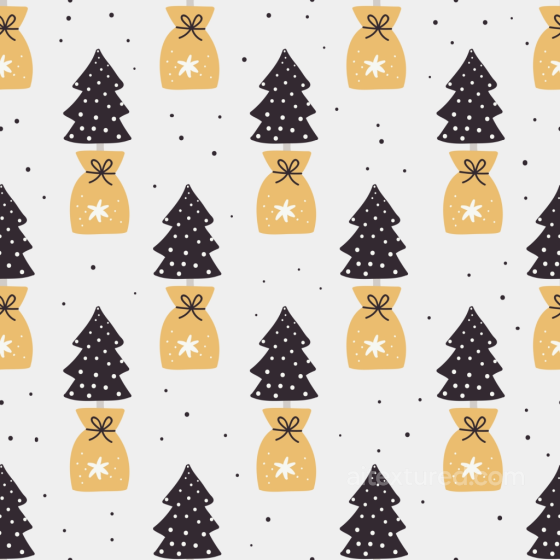 Featuring Stylized Christmas Trees and Gift Bags All Christmas Digital paper texture preview
