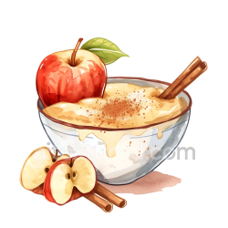 seamless Delicious Applesauce Breakfast with Cinnamon Sticks and Fresh Apples texture 8k free download PBR