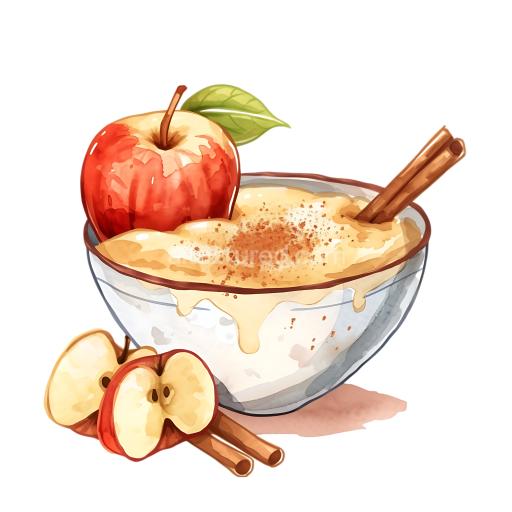 Delicious Applesauce Breakfast with Cinnamon Sticks and Fresh Apples