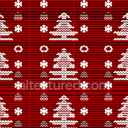 seamless Seamless 3D PBR texture of red knitted pattern with white Christmas trees and snowflakes texture 8k free download PBR
