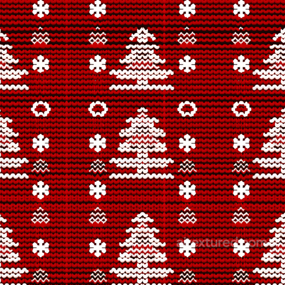Of Red Knitted Pattern With White Christmas Trees And Snowflakes All Christmas Digital paper texture preview