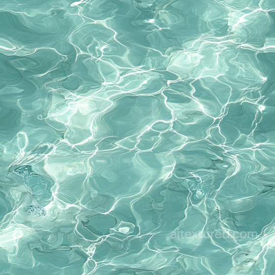 Water PBR Texture Featuring Clear Shallow Turquoise Pool Surface with Reflections Water texture preview