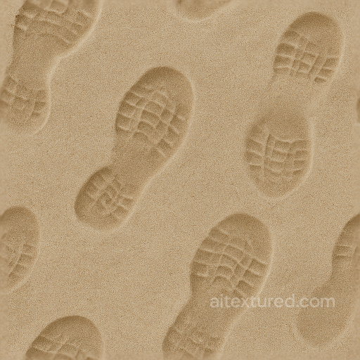 Of Wet Footprints On Sandy Beach Sand Surface seamless Footprints PBR texture