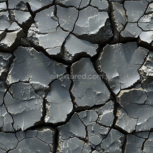 Seamless 3D PBR Texture of Cracked Dry Mud with Deep Fractures and Rough Edges
