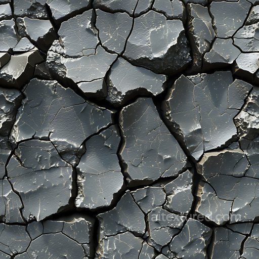 Cracked & Holes Texture of Cracked Dry Mud with Deep Fractures and Rough Edges seamless Cracked & Holes PBR texture