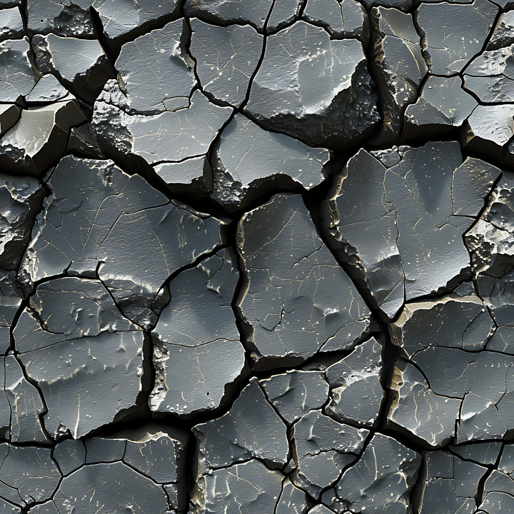 Cracked & Holes of Cracked Dry Mud with Deep Fractures and Rough Edges seamless PBR texture preview