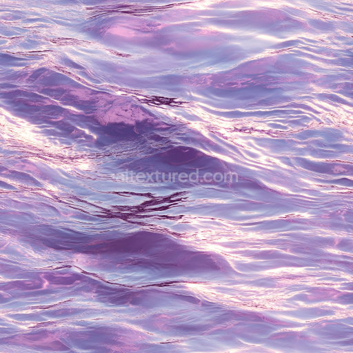 Preview — Seamless 3D water PBR texture with stylized smooth purple waves and reflective surface