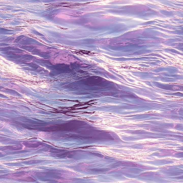 Water With Stylized Smooth Purple Waves And Reflective Surface seamless PBR texture preview