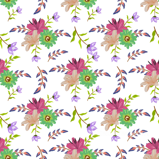 Floral Pattern Texture Featuring Vibrant Colorful Flowers seamless Floral PBR texture