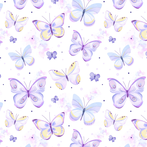 Watercolor Butterflies Texture with Soft Pastel Wings seamless Watercolor Butterflies PBR texture