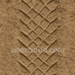 seamless Seamless 3d texture pbr 8k deep tread tire print on rural road with diamond tread and dry soil imprint texture 8k free download PBR
