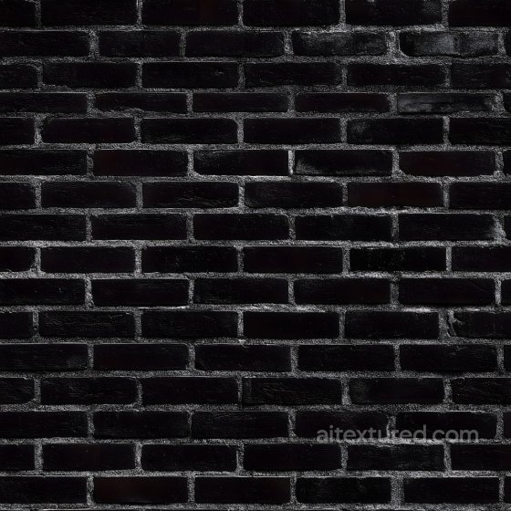 cracked black brick wall PBR texture with rough mortar detail Brick texture preview