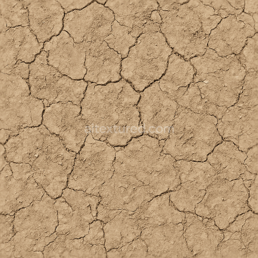 Seamless 3d texture pbr 8k of dry mud cracked surface with parched ground and crumbly soil