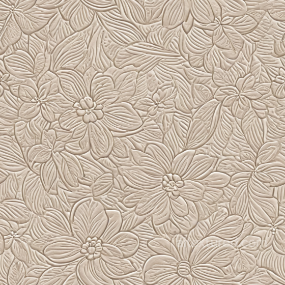 Embossed Floral Beige Leather PBR Texture with Detailed Leaf Patterns Leather texture preview
