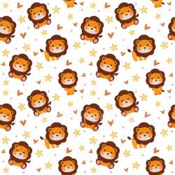 Pattern Bundle - Seamless 3D Pattern PBR Texture Featuring Cute Cartoon Lion Motifs with Playful Hearts an… texture preview