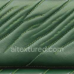 seamless Seamless 3D quilted pebbled green leather PBR texture with detailed stitching texture 8k free download PBR