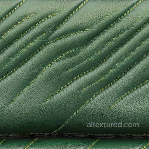 quilted pebbled green leather PBR texture with detailed stitching seamless Leather PBR texture