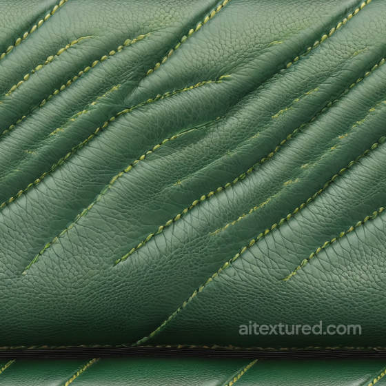 quilted pebbled green leather PBR texture with detailed stitching Leather texture preview