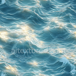 seamless Seamless 3D Water PBR Texture of Sunlit Ocean Surface with Detailed Wave Crests texture 8k free download PBR