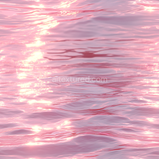Seamless 3D PBR Pink Water Surface Texture with Soft Reflective Wave Patterns