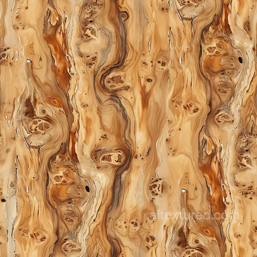 Burl Wood Texture Featuring Knotted and Marbled Planks seamless Wood PBR texture