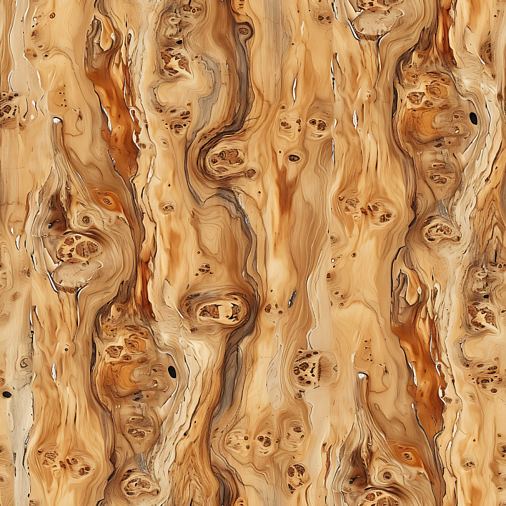 Burl Wood Featuring Knotted and Marbled Planks seamless PBR texture preview